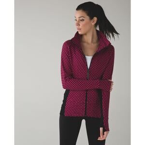 Lululemon Radiant Jacket Womens Size 6 Deep Dive Berry Rumble Black Full Zip